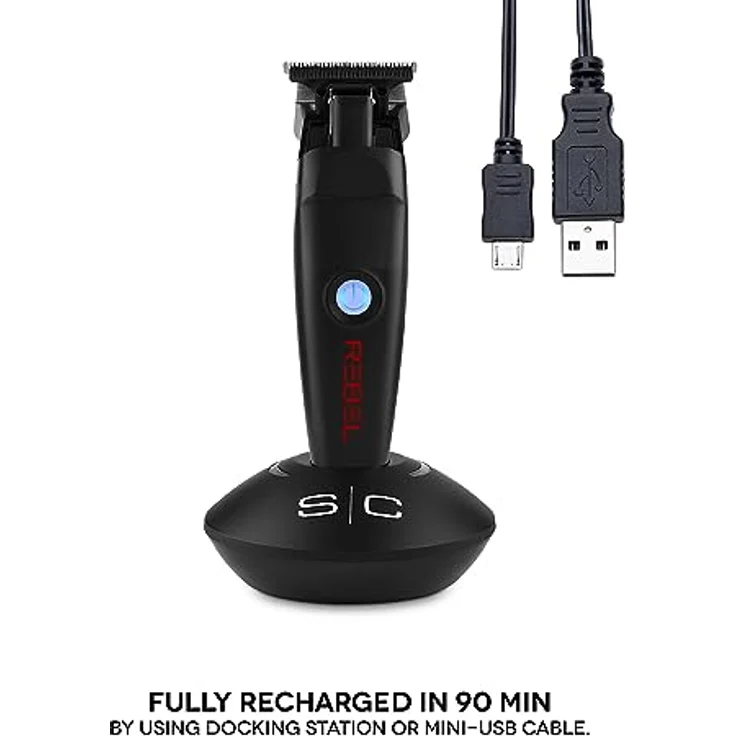 STYLECRAFT Professioneller Herren-Haarschneider Stylecraft Rebel by Gamma Più, Trimmer mit Rotationsmotor, 120 Minuten Autonomie ohne Kabel, Verstellbare Klinge 0 Gap, 3 Austauschbare Abdeckungen – Bild 4