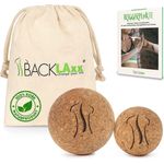 BACKLAxx® Massageball Faszienball, 2-tlg. aus Kork, antibakteriell & langlebig