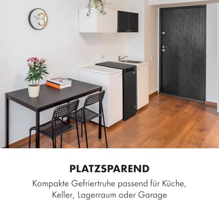 Klarstein Gefriertruhe Klein und Schmal, 51 Liter Tiefkühltruhe, Einhängekorb, Energiesparend (Weiß) – Bild 2