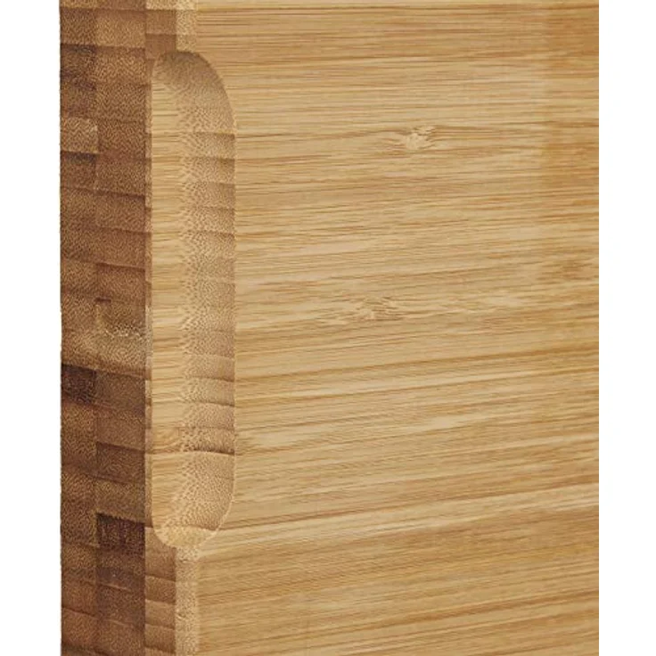 Relaxdays Hackbrett gestreift, Schneidbrett Bambus, pflegeleicht, HBT ca. 5,5 x 45 x 35 cm, massiver Hackblock aus Holz, Schneidebrett mit Griffmulden, geölt, natur – Bild 8