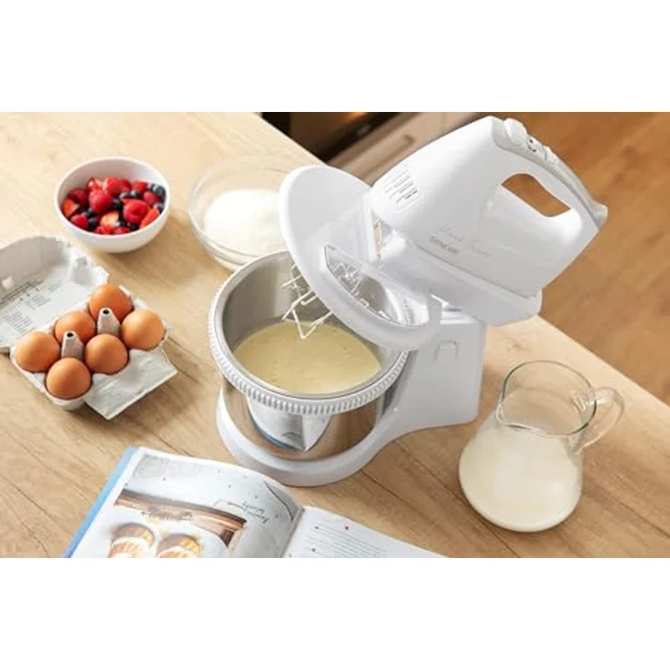 Handmixer mit Drehschale, 500 W, silberfarben – Bild 5
