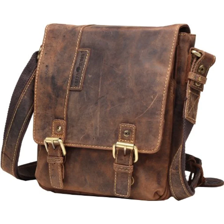 Greenburry Vintage Umhängetasche aus 100% Leder, braun, 25 cm x 6.5 cm x 27 cm – Bild 2