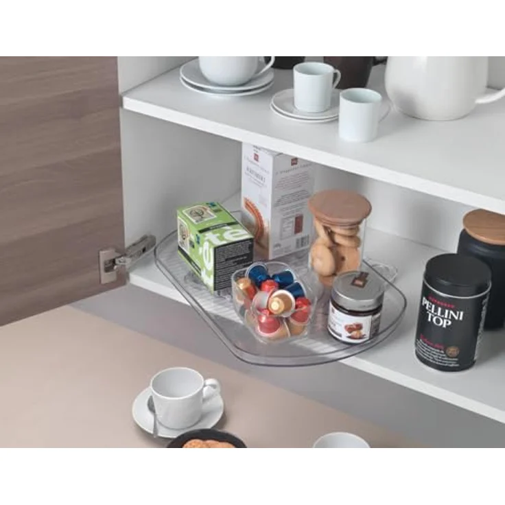 Metaltex Drehplatte Loop, transparente Kunststoff-Drehplatte mit 360°-Drehfunktion und rutschhemmender Oberfläche, max. 5 kg tragbar – Bild 4