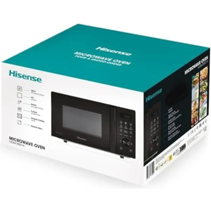 Hisense H20MOBSD1H, Mikrowelle in Schwarz, 20 L Innenvolumen, 700 W Leistung, flache Oberfläche, benutzerfreundliche Steuerung – Bild 4