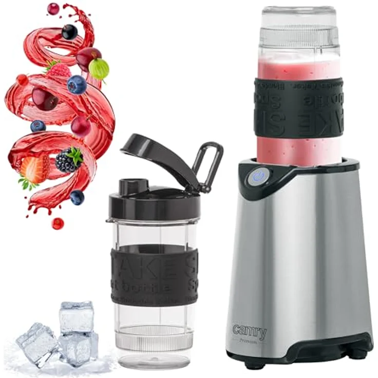 CAMRY CR4069I Kelchmixer für Smoothies, Cocktails, Crushed Eis, 800W, 2 Trinkflaschen, 20000rpm, BPA-frei, Klingen mit 4 Messern – Bild 1