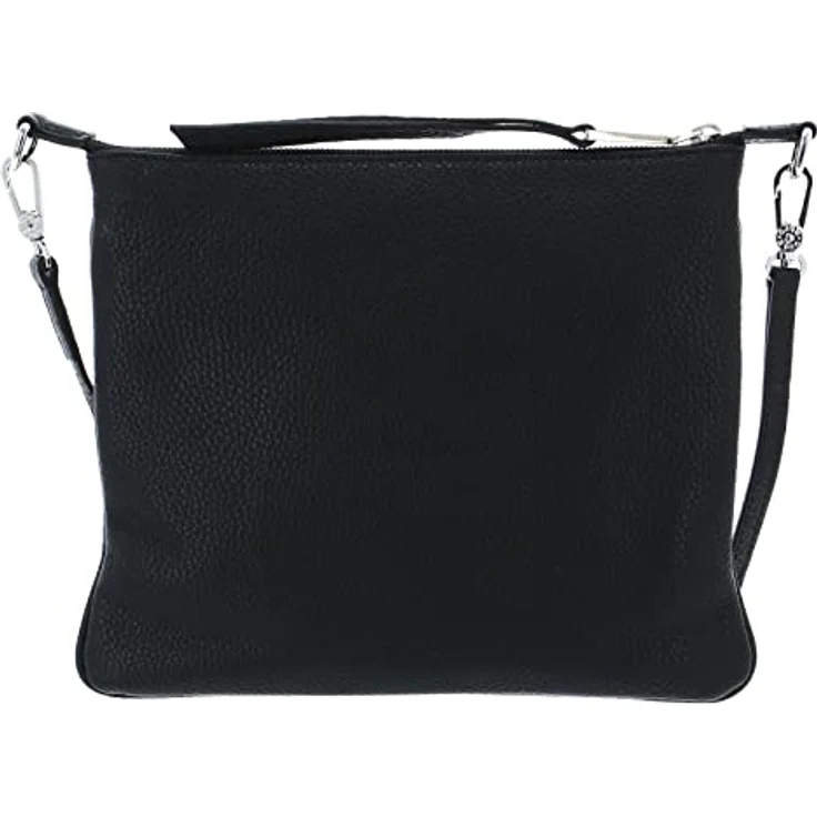 Abro Adria Umhängetasche, elegante Lederhandtasche 26 cm mit verstellbarem Umhängeriemen, Schwarz – Bild 3