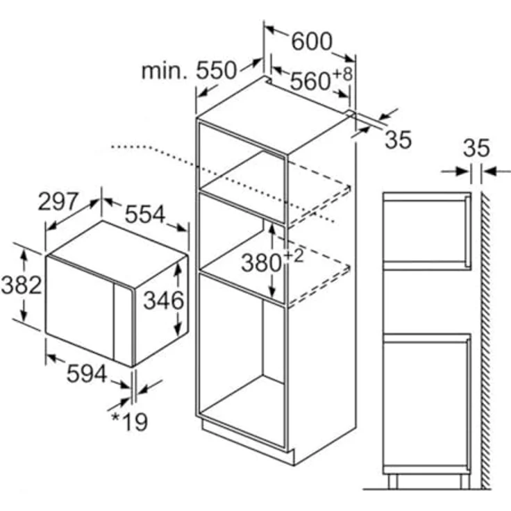 Siemens BE525LMB1, Einbau-Mikrowelle 800W 20L mit Touch-Steuerung und Grillfunktion in Schwarz – Bild 3
