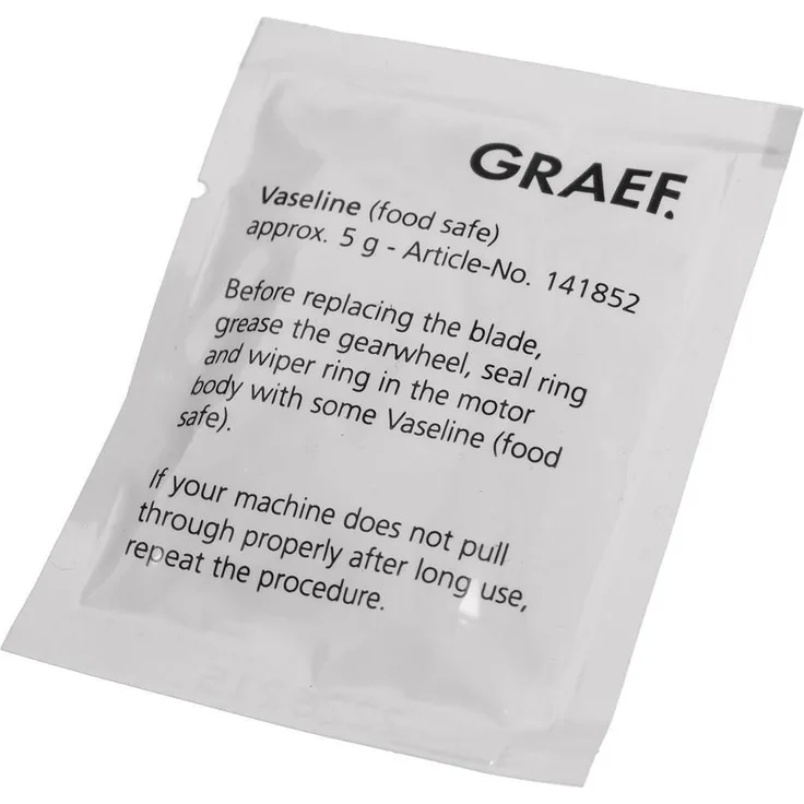 Graef 141852 Vaseline für Allesschneider und Brotschneidemaschinen, regelmäßige Pflege für Messerzahnräder und Gleitpilze