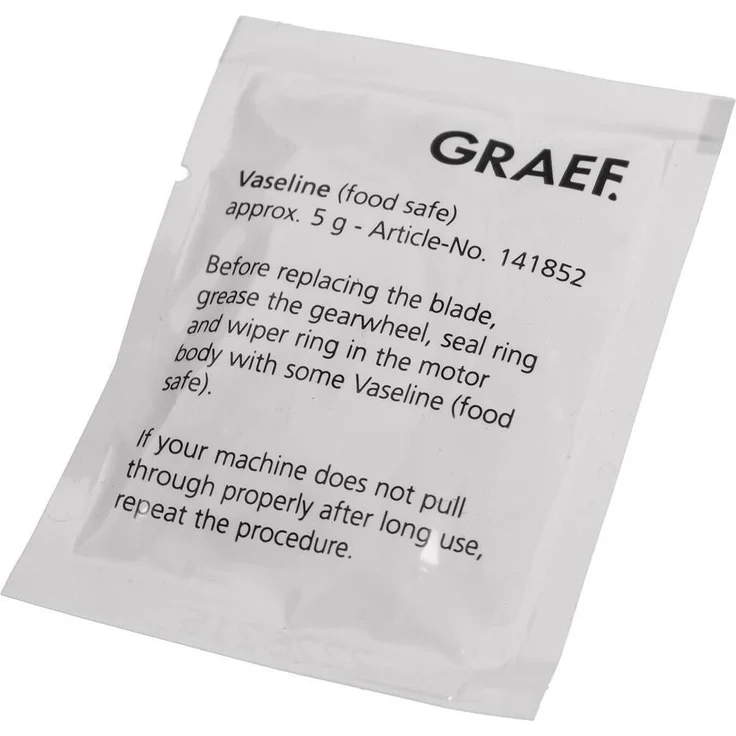 Graef 141852 Vaseline für Allesschneider und Brotschneidemaschinen, regelmäßige Pflege für Messerzahnräder und Gleitpilze