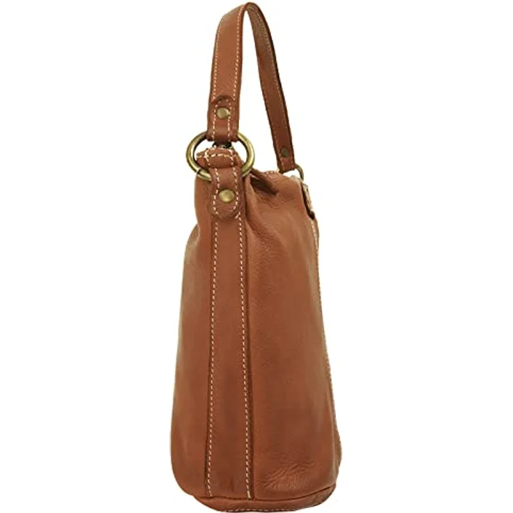 Cluty Umhängetasche, echt Leder, Made in Italy, 25 cm x 28 cm, mit Reißverschluss und abnehmbarem Schultergurt – Bild 5