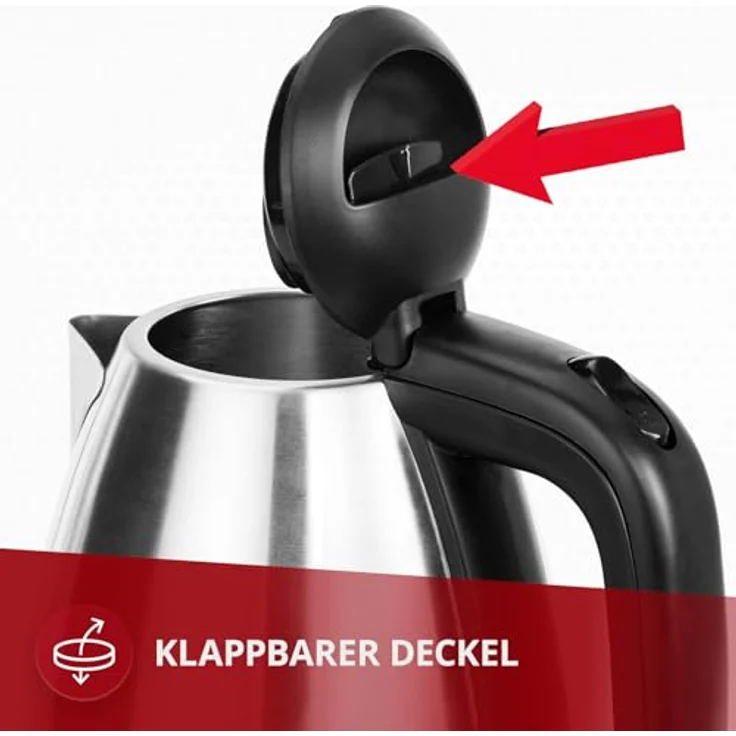 MPM MCZ-84M Elektrischer Wasserkocher, 1600 W, 1 Liter, 0 Dezibel, Edelstahl, silber – Bild 6