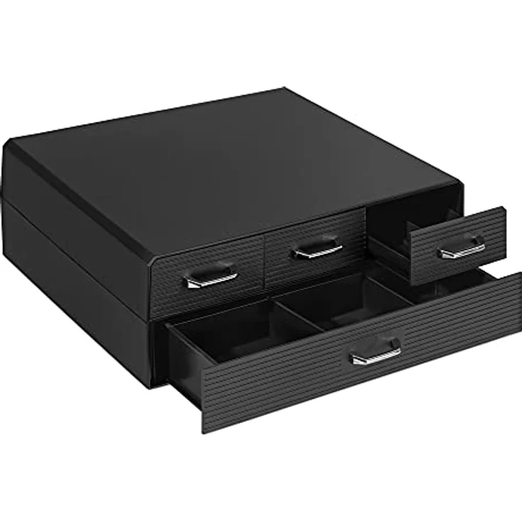 Navaris Kapselhalter für u.a. 96 Nespresso Kapseln - Aufbewahrung mit 4x Schublade für Kaffeekapseln - Kapselbehälter Schubladenbox in Schwarz – Bild 1