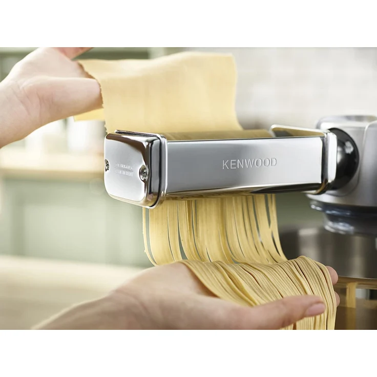 Kenwood Pasta-Set MAX980ME Zubehör für Kenwood Küchenmaschinen, elektrische Nudelmaschine mit Lasagne-Walze und Spaghetti und Fettuccine Aufsatz, Edelstahl, silber – Bild 6