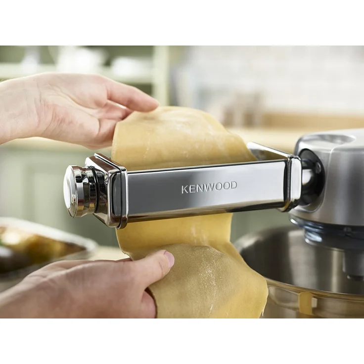 Kenwood Pasta-Set MAX980ME Zubehör für Kenwood Küchenmaschinen, elektrische Nudelmaschine mit Lasagne-Walze und Spaghetti und Fettuccine Aufsatz, Edelstahl, silber – Bild 5