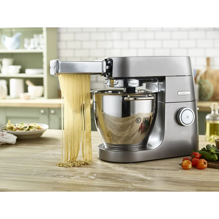 Kenwood Pasta-Set MAX980ME Zubehör für Kenwood Küchenmaschinen, elektrische Nudelmaschine mit Lasagne-Walze und Spaghetti und Fettuccine Aufsatz, Edelstahl, silber – Bild 7