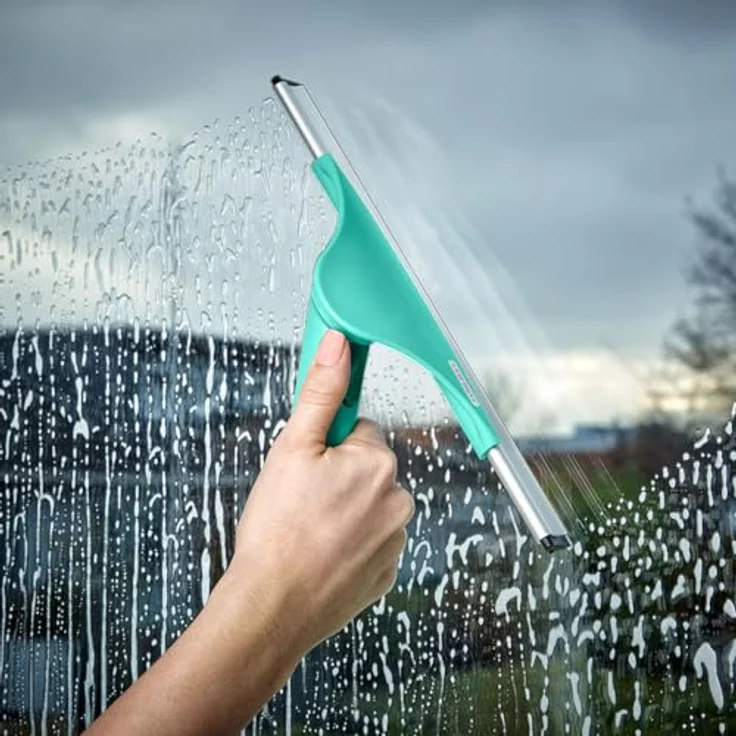 Leifheit Fensterabzieher Window Slider M, Duschabzieher, Wischbreite 28 cm, mit beweglichem Gelenk, kompatibel mit Click-System, Abzieher für Dusche, Fenster und Spiegel – Bild 2