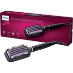 Philips StyleCare Essential Glättbürste BHH880/00 - Haarstyling-Geräte (Turmalin-Keramikbeschichtung, ThermoProtect-Technologie, 2 Temperatureinstellungen, Schwarz, Pink, Dreifach-Borstendesign)