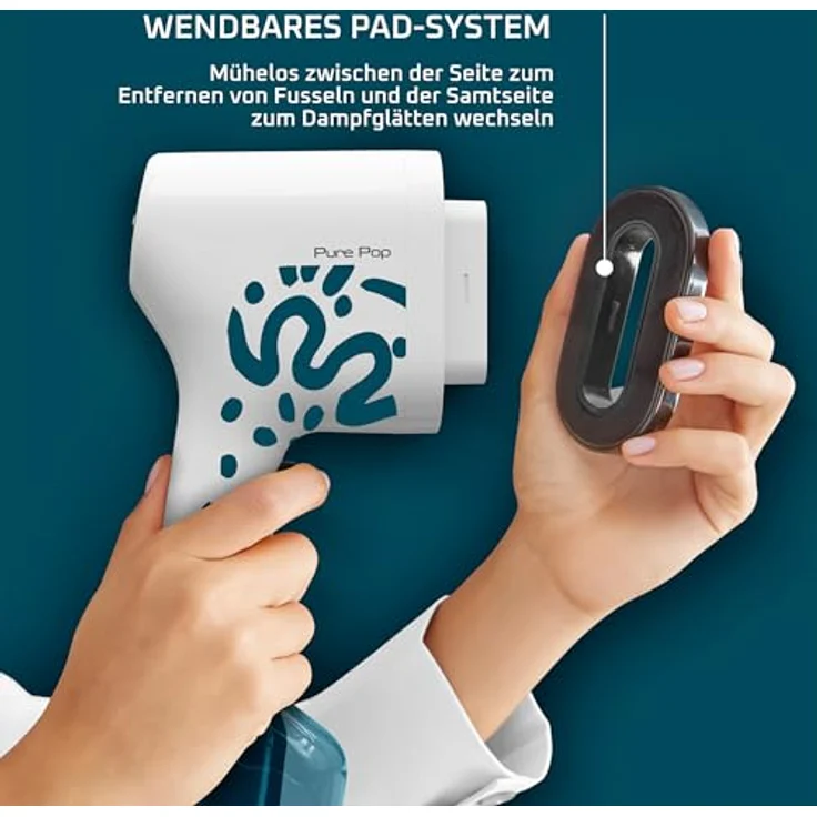 Tefal Pure Pop Home & Travel Dampfbürste, 20 g/Min. Dampfabgabe, in 15 Sek. einsatzbereit, Pad-System, sicheres Dampfglätten, Alpenblau – Bild 5