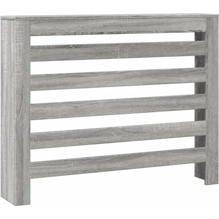vidaXL Heizkörperverkleidung Grau Sonoma, 104x20x82 cm, Holzwerkstoff mit modernem Latten-Design und pflegeleichter Oberfläche – Bild 1