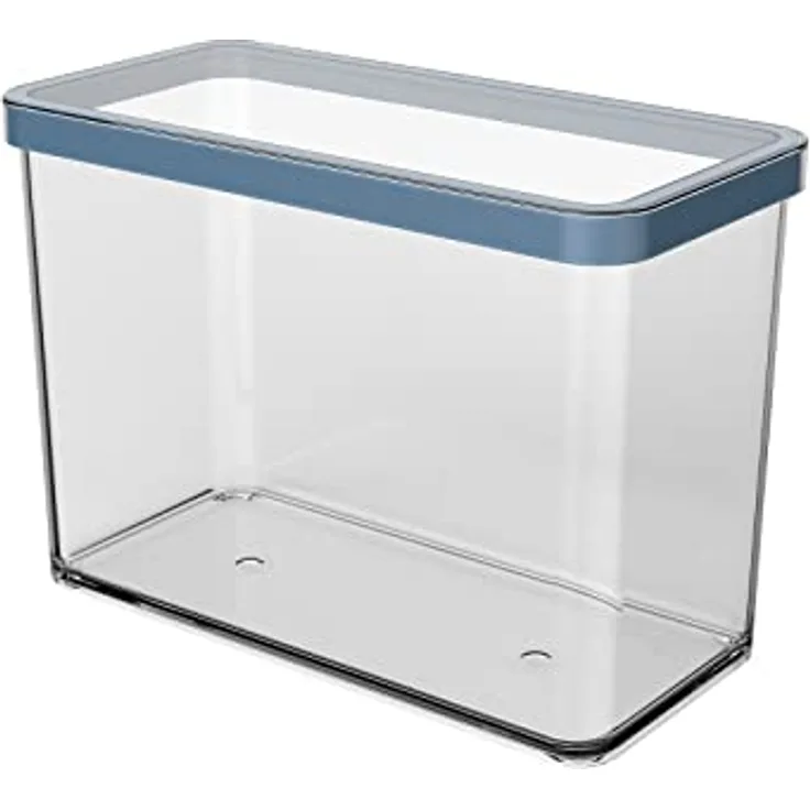 Rotho Loft Vorratsdose Deckel, lebensmittelechter Kunststoff (PP) BPA-frei, transparent/blau, 2.1l, 2,1l (20 x 10 x 14,2 cm)