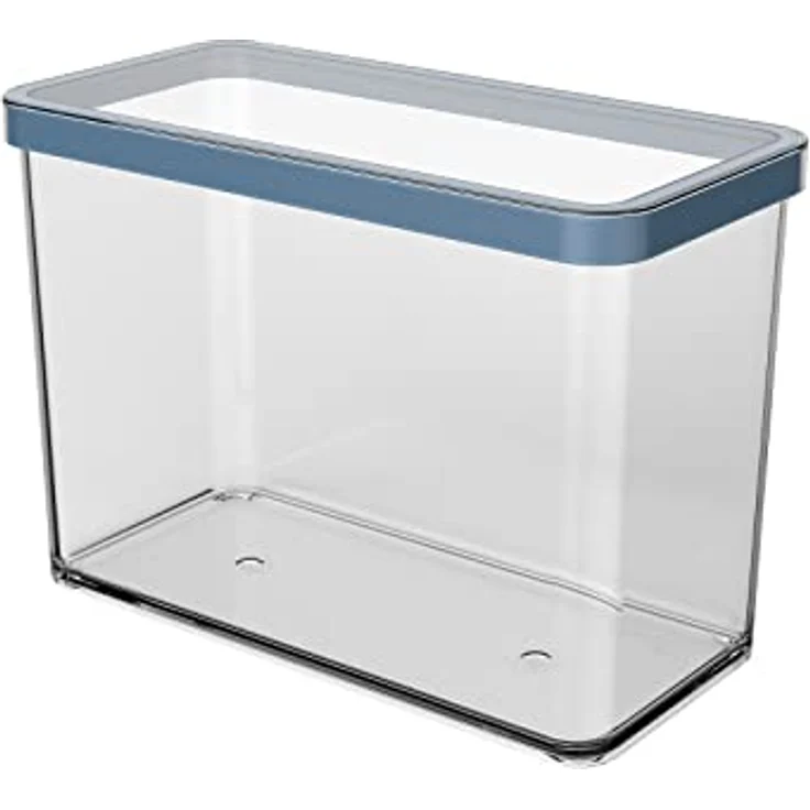 Rotho Loft Vorratsdose Deckel, lebensmittelechter Kunststoff (PP) BPA-frei, transparent/blau, 2.1l, 2,1l (20 x 10 x 14,2 cm) – Bild 1