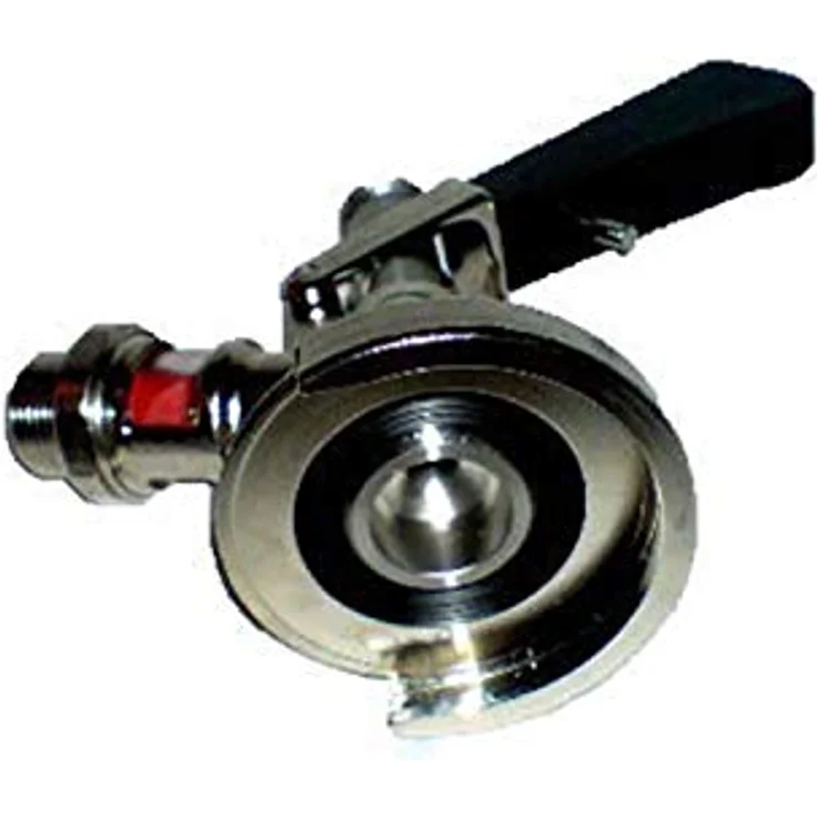 ich-zapfe Bierzapfanlage Zapfkopf, Keg-Verschluss, Flach-Fitting, oberer Ausgang, Getränkefänger, 5/8-Zoll Getränkeanschluss, 3/4-Zoll Druckgasanschluss, Kelleranstich – Bild 2