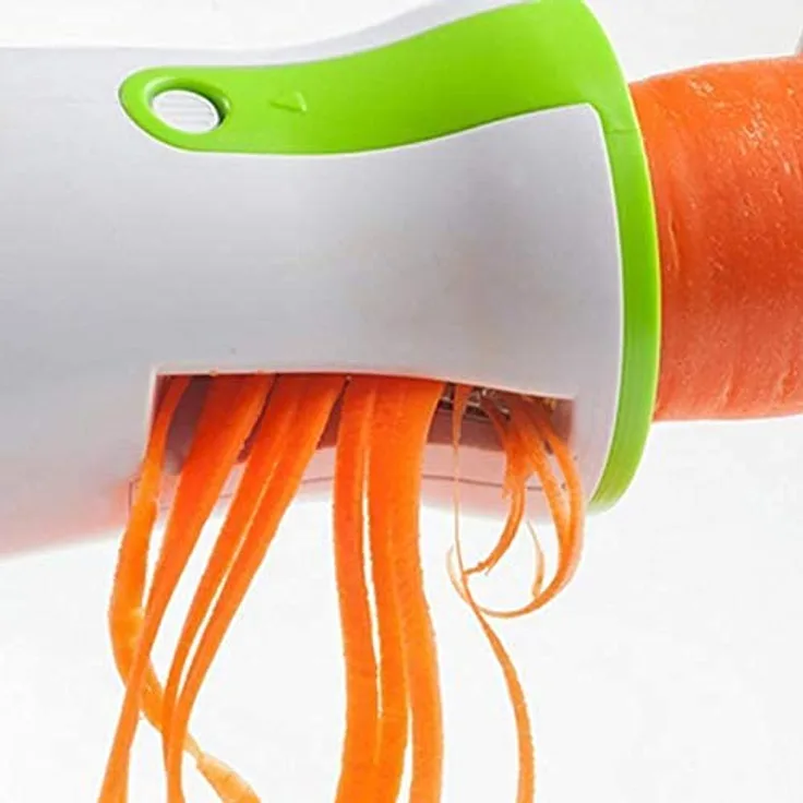 vabiono Julienne Spiralschneider, Gemüse-Spaghetti Schneider mit einfachem Handbetrieb, Weiß-Grün