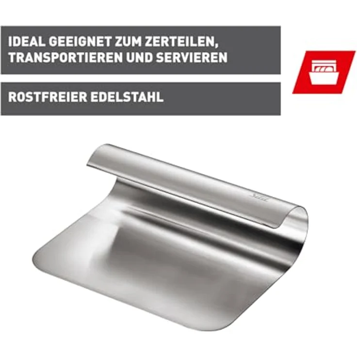 Silit Cut'n Serve Gemüseschaufel, 11 x 15 cm, Edelstahl mattiert, Universalhelfer, Spachtel für die Küche, spülmaschinengeeignet – Bild 3