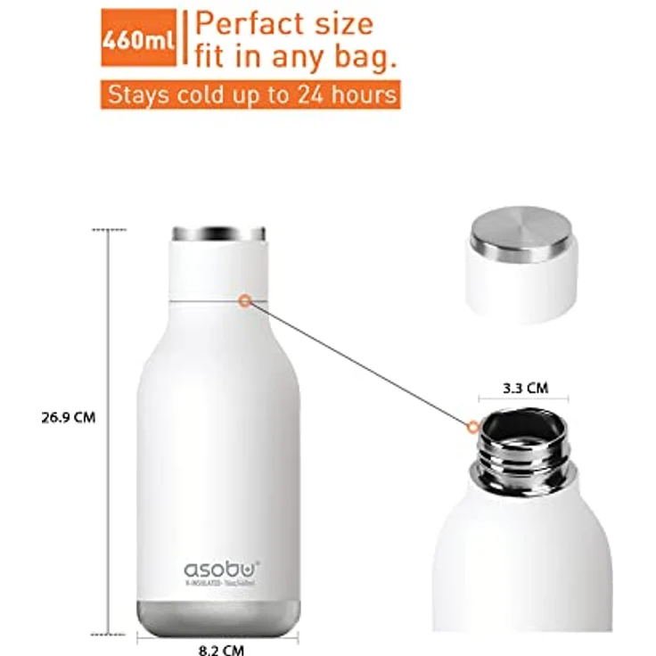 Asobu - Urban - Edelstahl Isolierflasche Weiß – Bild 5