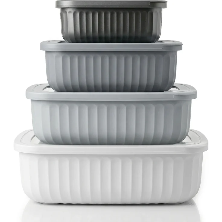 Arendo Frischhaltedose 4er Set, Vorratsdosen mit Dampfventil, 1,7 L, 0,92 L, 0,42 L, stapelbar, auslaufsicher, mikrowellen-, gefrier- und spülmaschinengeeignet, BPA-frei