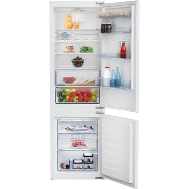 Beko FRIGO INC COMBI 271LT H177, Kühl-Gefrierkombination mit statischem Kühlsystem, LED-Licht und umkehrbaren Türen