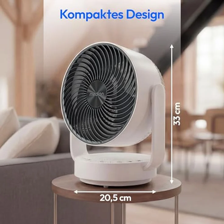 MEDION P20 DF Tischventilator, sehr leise mit 26 Dezibel, 7 Geschwindigkeitsstufen, oszillierend, mit Fernbedienung und Timer, für Schlafzimmer & Wohnzimmer – Bild 2