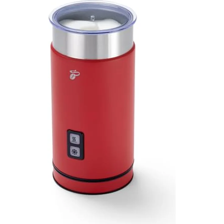 Tchibo elektrischer Milchaufschäumer, 130ml Fassungsvermögen, aus rostfreiem Edelstahl, Antihaftbeschichtung, warmer und kalter Milchschaum, für Latte Macchiato, Cappucino und Kakao (Rot) – Bild 2