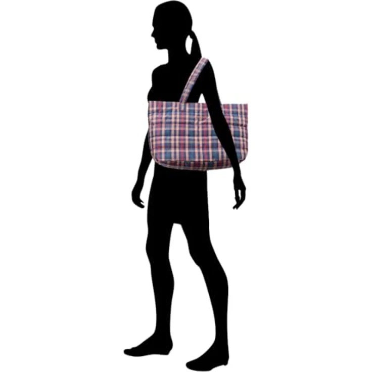 Mandarina Duck Tartan Shopper Tasche, 42 cm, rot, 100% Polyester, praktische Größe – Bild 4
