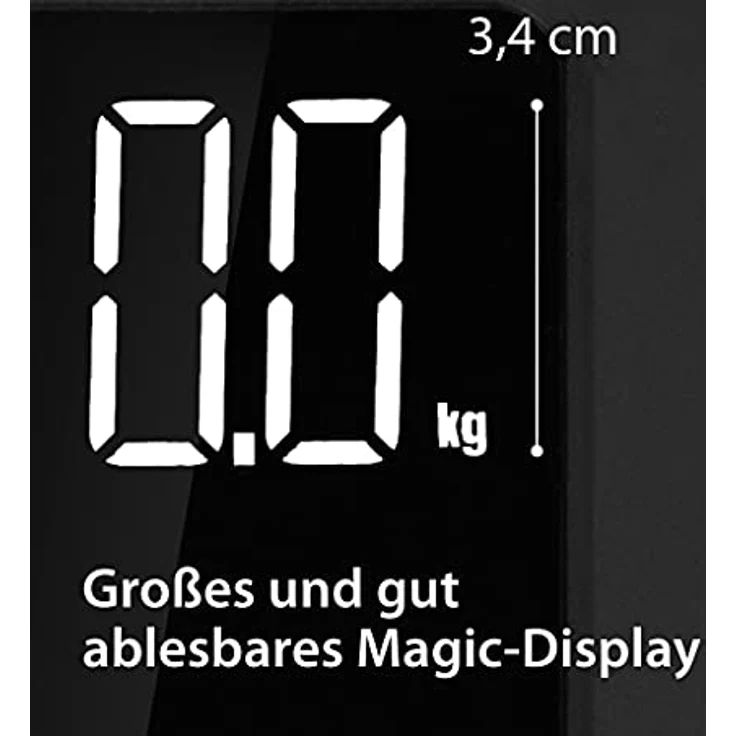 ADE Digitale Personenwaage mit großem LED-Display | rutschfeste Wiegefläche aus Sicherheitsglas | genaues Wiegeergebnis in 100-g-Scrhritten | elegante schwarz matte Oberfläche | bis 180 kg – Bild 4