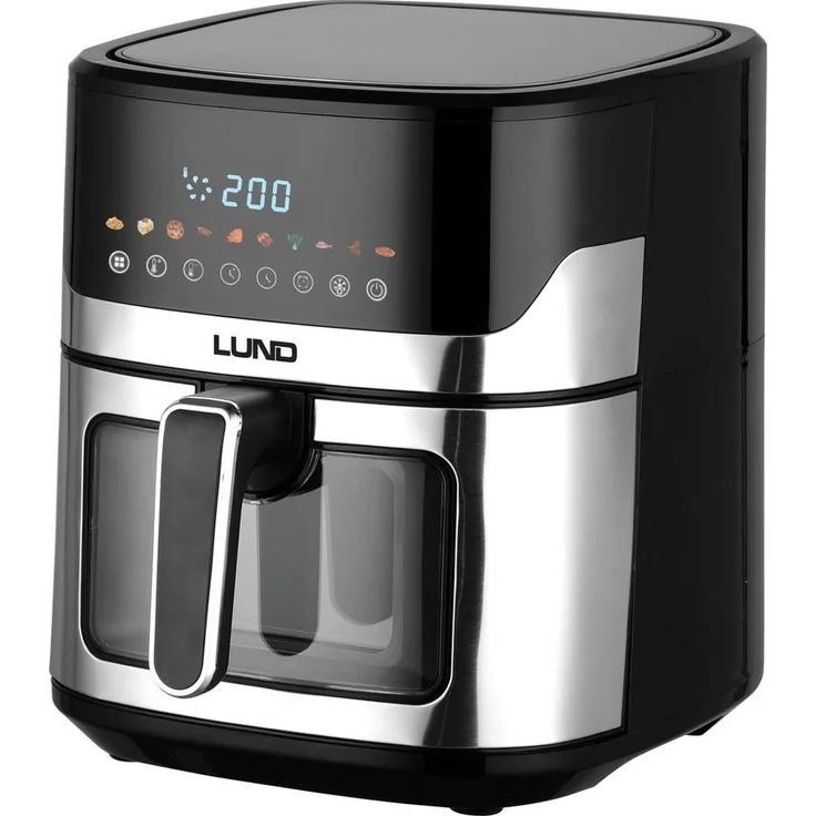 Lund Heißluftfritteuse, 1600 W, multifunktionale fettreduzierte Zubereitung, 5 L, digitales LCD-Display, spülmaschinenfest