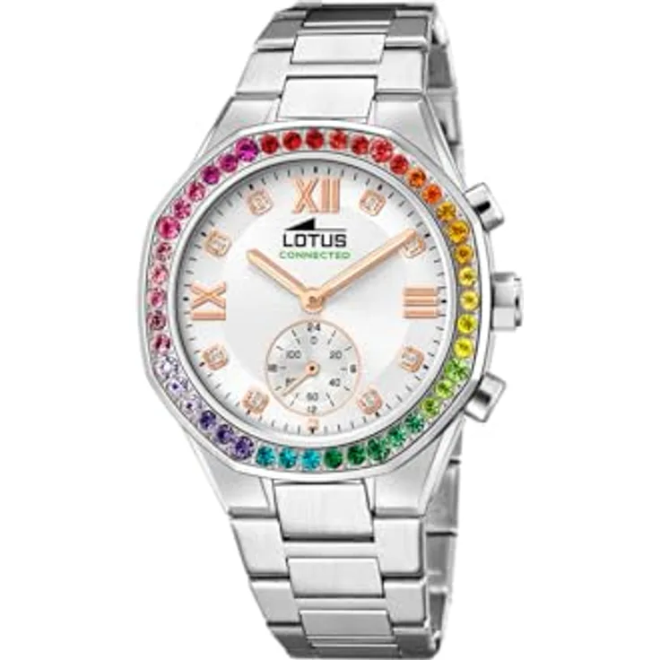 Lotus Damen Hybrid Smartwatch Connected 316L Edelstahl, 5 ATM wasserdicht, Musiksteuerung, Schrittzähler, Modell 18924/5