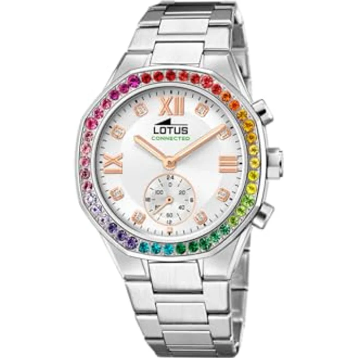 Lotus Damen Hybrid Smartwatch Connected 316L Edelstahl, 5 ATM wasserdicht, Musiksteuerung, Schrittzähler, Modell 18924/5 – Bild 1