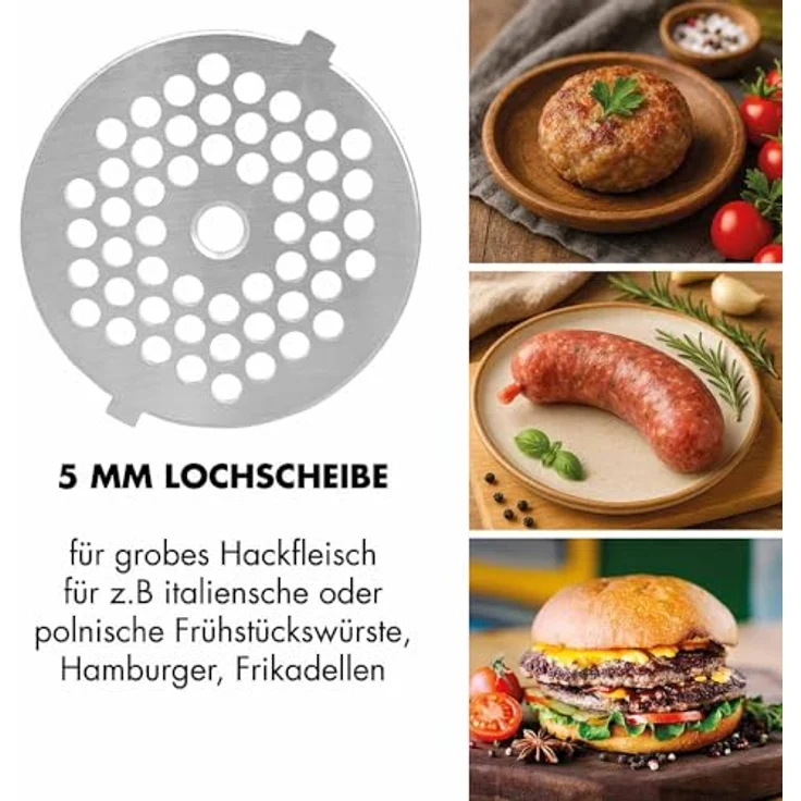 Gastroback Fleischwolf Design 6-in-1 Plus, leistungsstarker Fleischwolf mit 700 W und Burger-Presse – Bild 4