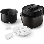 Philips Multifunktions-Schnellkochtopf HD2151/40, All-in-One-Dampfkocher mit Rapid Pressure Release Technologie, Taste Control System und NutriU App, silber