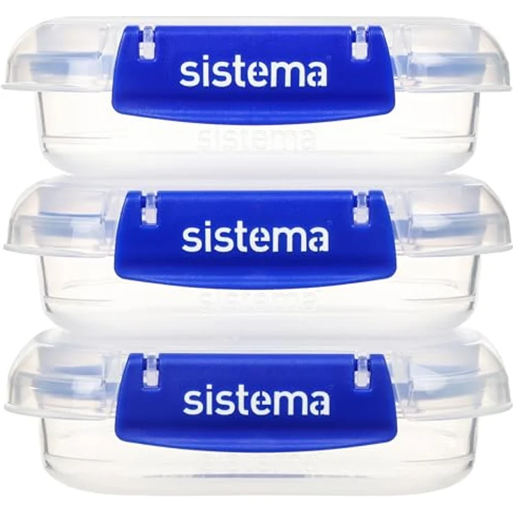 Sistema KLIP IT PLUS Frischhaltedosen Set – 180 ml – auslaufsichere, stapelbare und luftdichte Vorratsdosen mit Deckel – geeignet für Kühl-/Gefrierschrank – BPA-freier Kunststoff – 3 Stück – Bild 2
