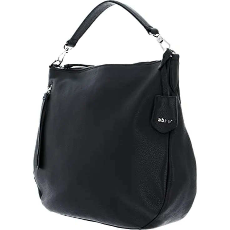 Abro Adria Handtasche, Leder Umhängertasche 34.5 cm, Schwarz mit verstellbarem Riemen und mehreren Fächern – Bild 2