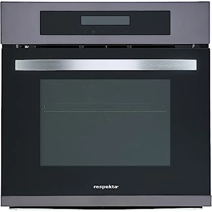 Respekta Einbaubackofen autark / 11 Beheizungsarten/LED Timer & Touch Control / 66 Liter Volumen/Eco Funktion/Energieeffizienzklasse A/Edelstahl in Black Steel Optik / DIGI8BLACKSTEEL – Bild 1