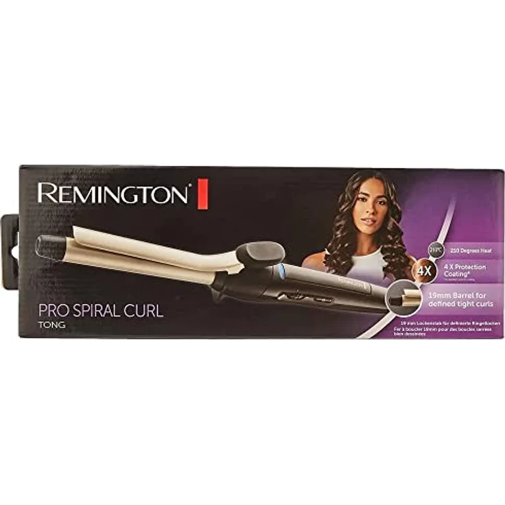 Remington Pro Spiral Curl CI5319 mit Klemme, 19 mm für definierte Ringellocken, antistatische Keramik-Turmalin-Beschichtung, integrierter Standfuß, gold – Bild 3