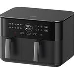 Xiaomi Dual Zone Air Fryer 10L, Heißluftfritteuse mit 2 Fächern (3,5L und 6,5L), 230°C, SYNC-Funktion, 9 Modi, 2700W, fettarm, Touch-Bedienung, spülmaschinenfest, Schwarz