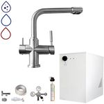 BieTal® Wassersprudler Untertisch Tafelwasseranlage BT-30U mit Kühlung, Wasserrfilter und 3-Wege L Hahn Komplettset