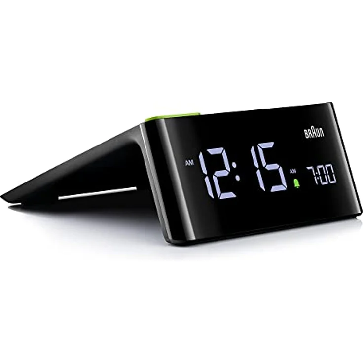 Braun Digitaler Wecker BC16BEU, LCD-Display mit automatisch anpassbarer Helligkeit, Schlummertaste, Signaltonalarm, in Schwarz – Bild 1