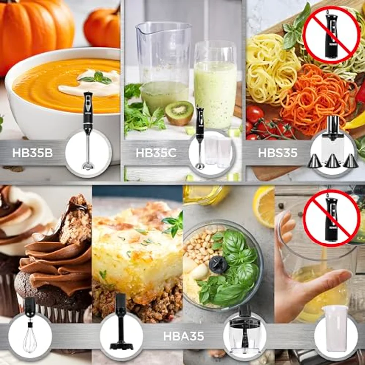 Duronic HB35B Stabmixer, elektrischer Pürierstab 350W, Edelstahl, ergonomischer Handrührgerät für Babynahrung, Smoothies, Suppen, Püree, Sauce – Bild 4