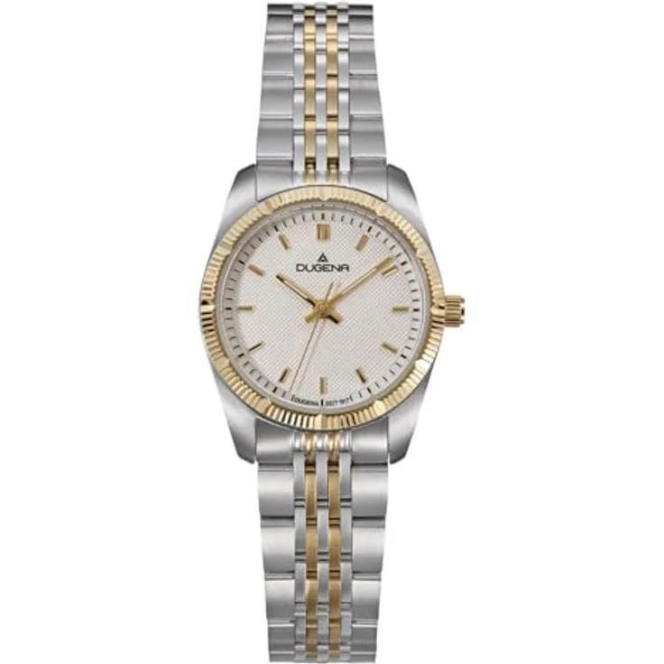 Dugena Damen-Armbanduhr Paris, Quarz, Edelstahl, Mineralglas, 5 bar, Weiß/Bicolor – Bild 1