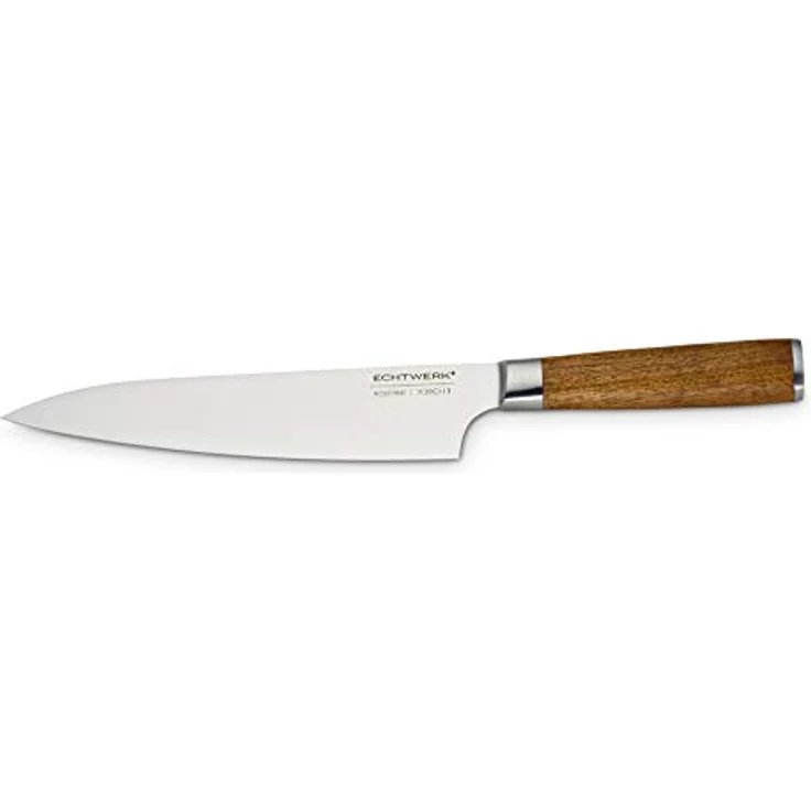 ECHTWERK Echtwerk 3 in 1 Akazienholz Küchenmesser Set mit Messerschärfer und Kochmesser (20cm) - Robustes Schneidebrett für Kochen und Schneiden – Bild 5